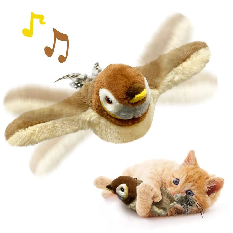 Peludita Interaktiver Vogel mit Geräuschen für Katzen
